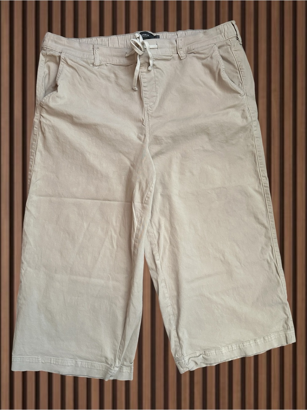 Torrid Beige Flat Front Drawstring Capris